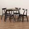 Baxton Studio Britte Dark Grey Upholstered Dark Oak Wood 5-Piece Dining Set 161-10467-10464 - alternate 3